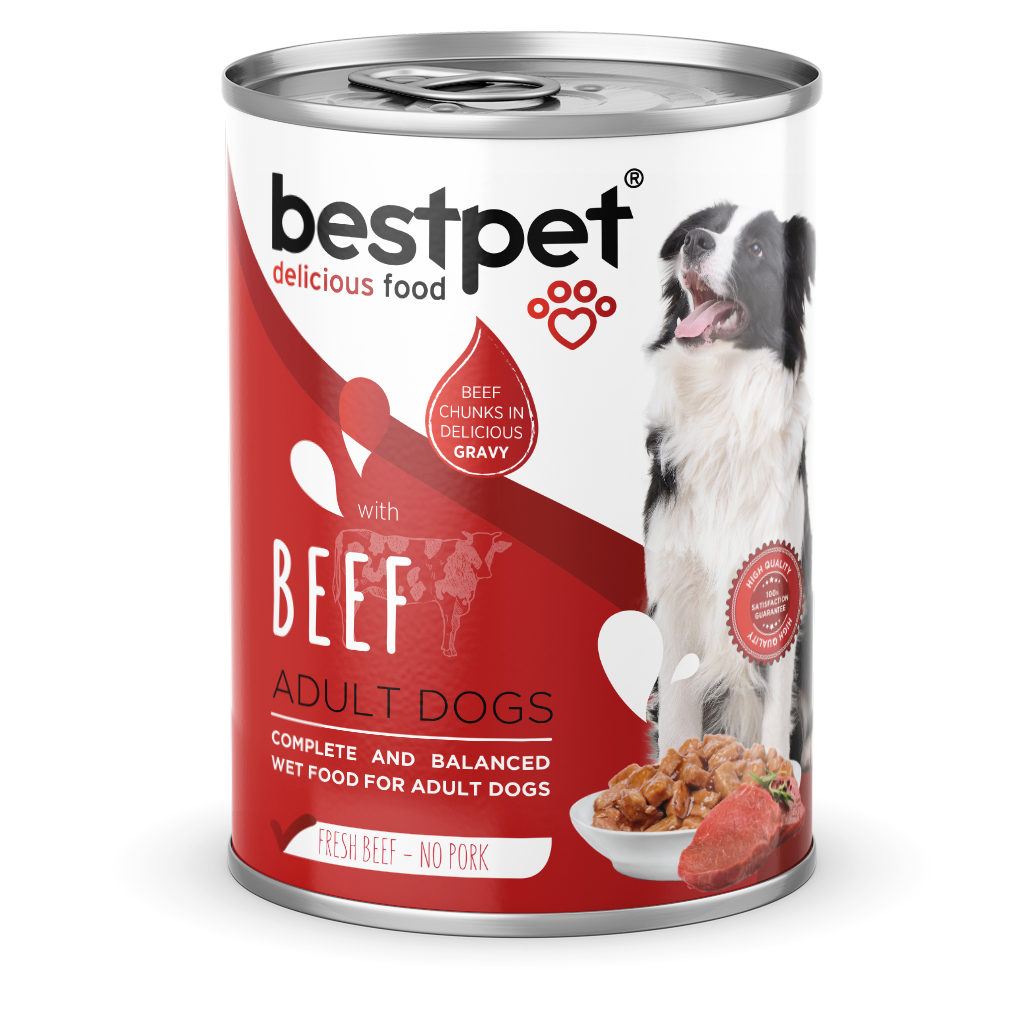 Pack 6 Unds Latas Premium Bestpet Dog Trozos De Carne 400 Gr