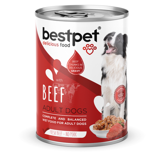 Pack 6 Unds Latas Premium Bestpet Dog Trozos De Carne 400 Gr
